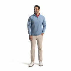 Men Quarter-Zip Ottoman Stripe Knit