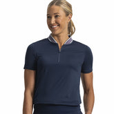 Women Blade Collar Zip Polo Women