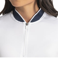 Women Blade Collar Zip Polo Women