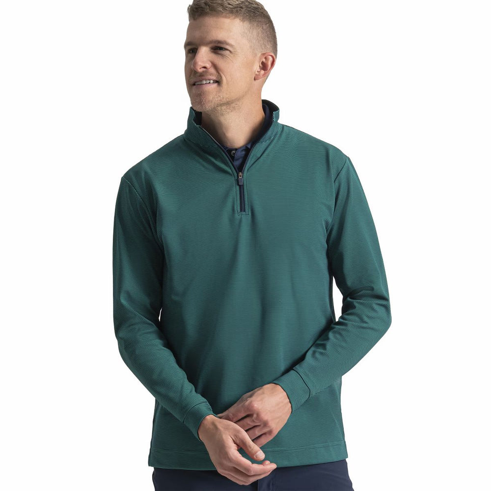 Men Quarter-Zip Ottoman Stripe Knit