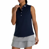 FootJoy Shirts | Women Solid Lisle Sleeveless Women - FJ Tour Collar