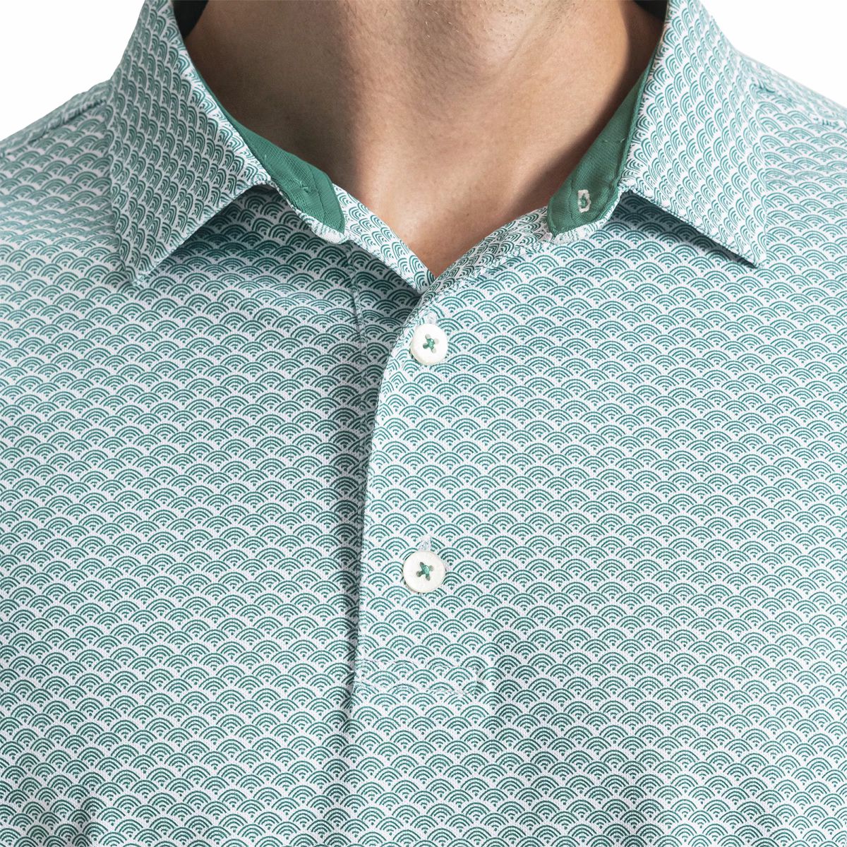 Men Scallop Geo Pique