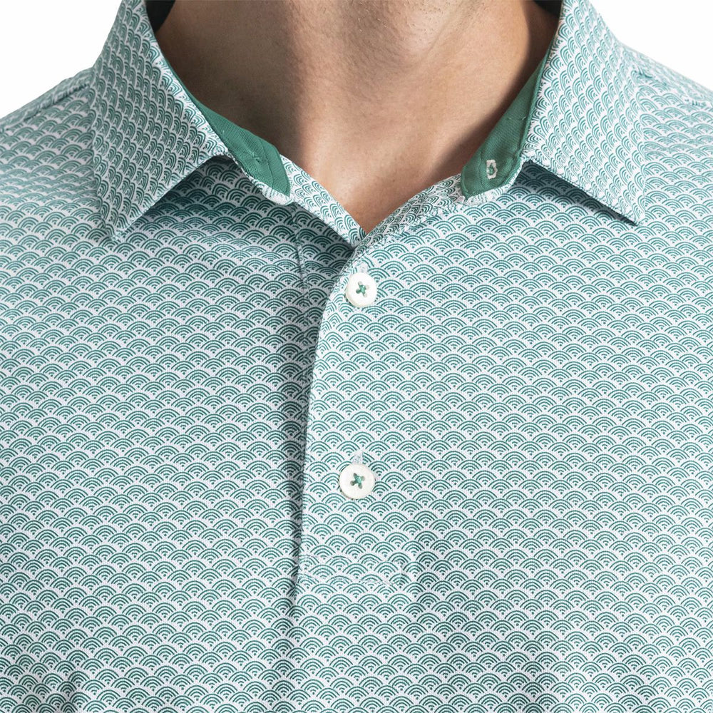 Men Scallop Geo Pique