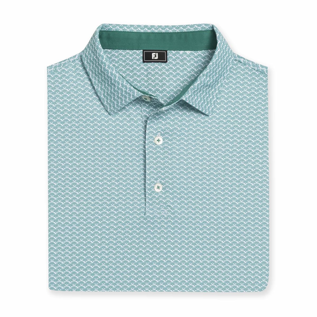 Men Scallop Geo Pique