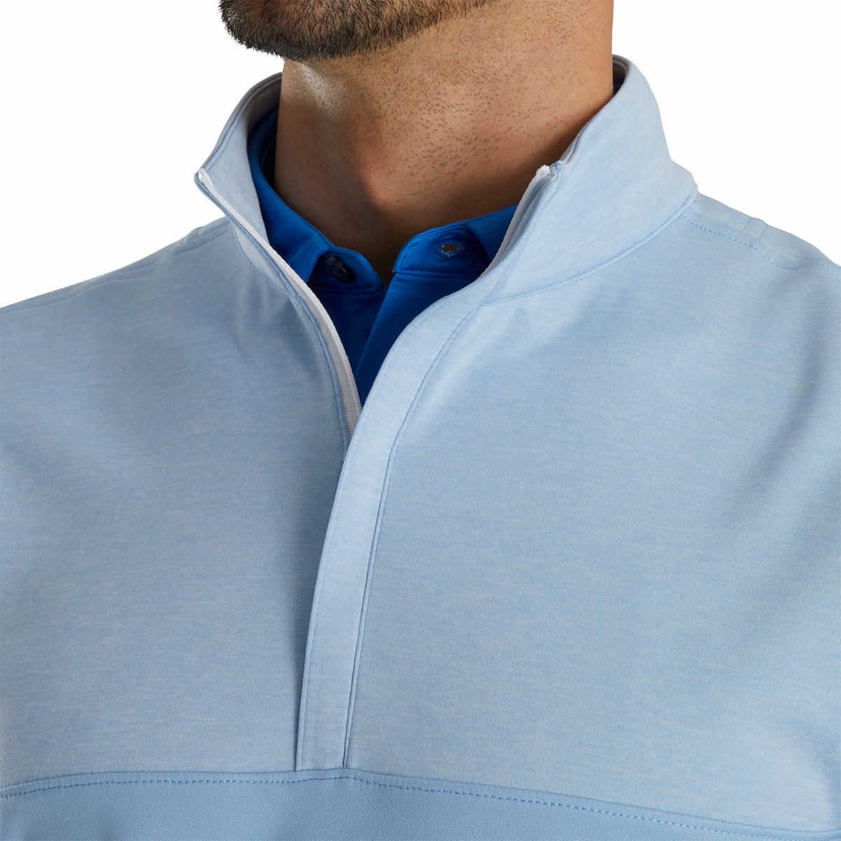 Men Heather Yoke Half-Zip Vest-Previous Season Style