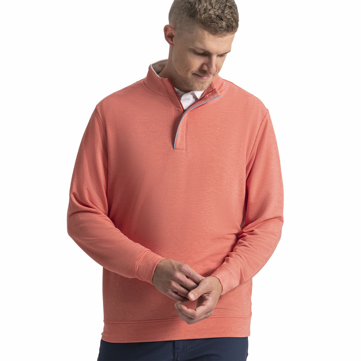 Men Hidden Placket Mid-Layer