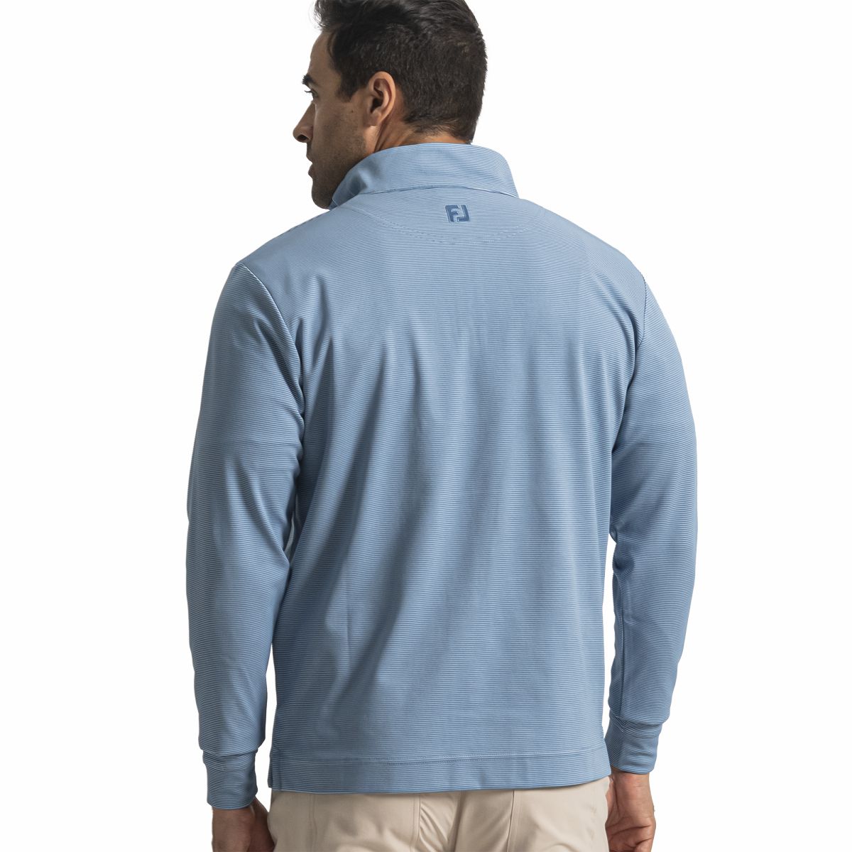 Men Quarter-Zip Ottoman Stripe Knit