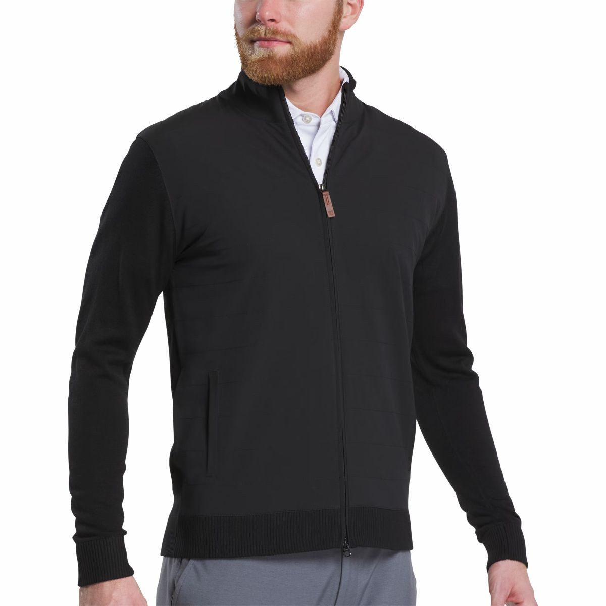 Men Hybrid Full-Zip Sweater