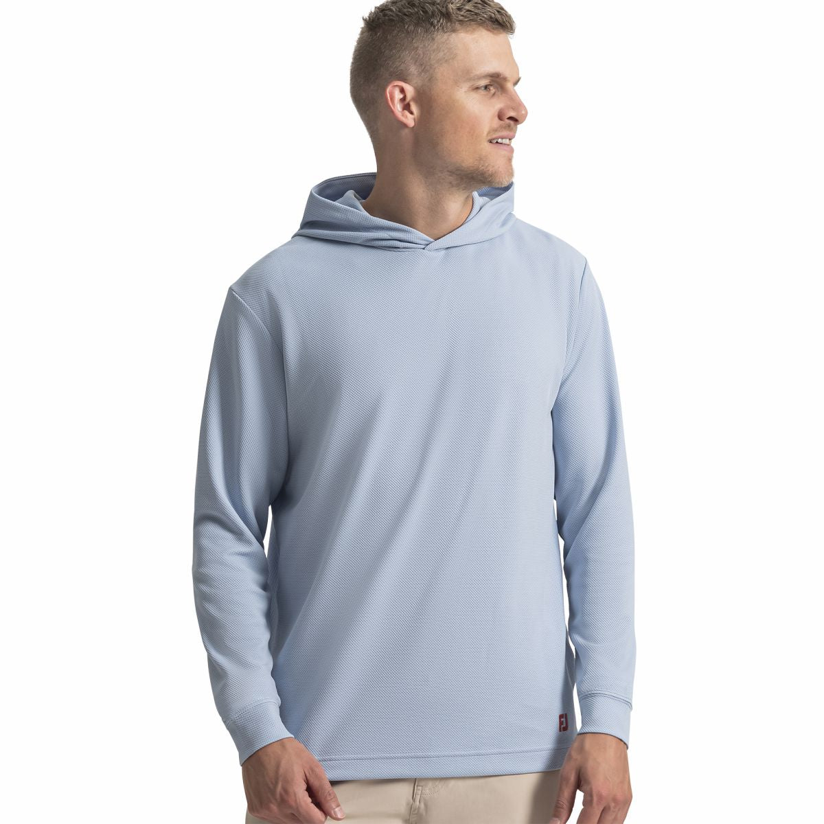 Men Textured Jacquard Hoodie