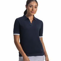 Women Texture Knit Polo Women