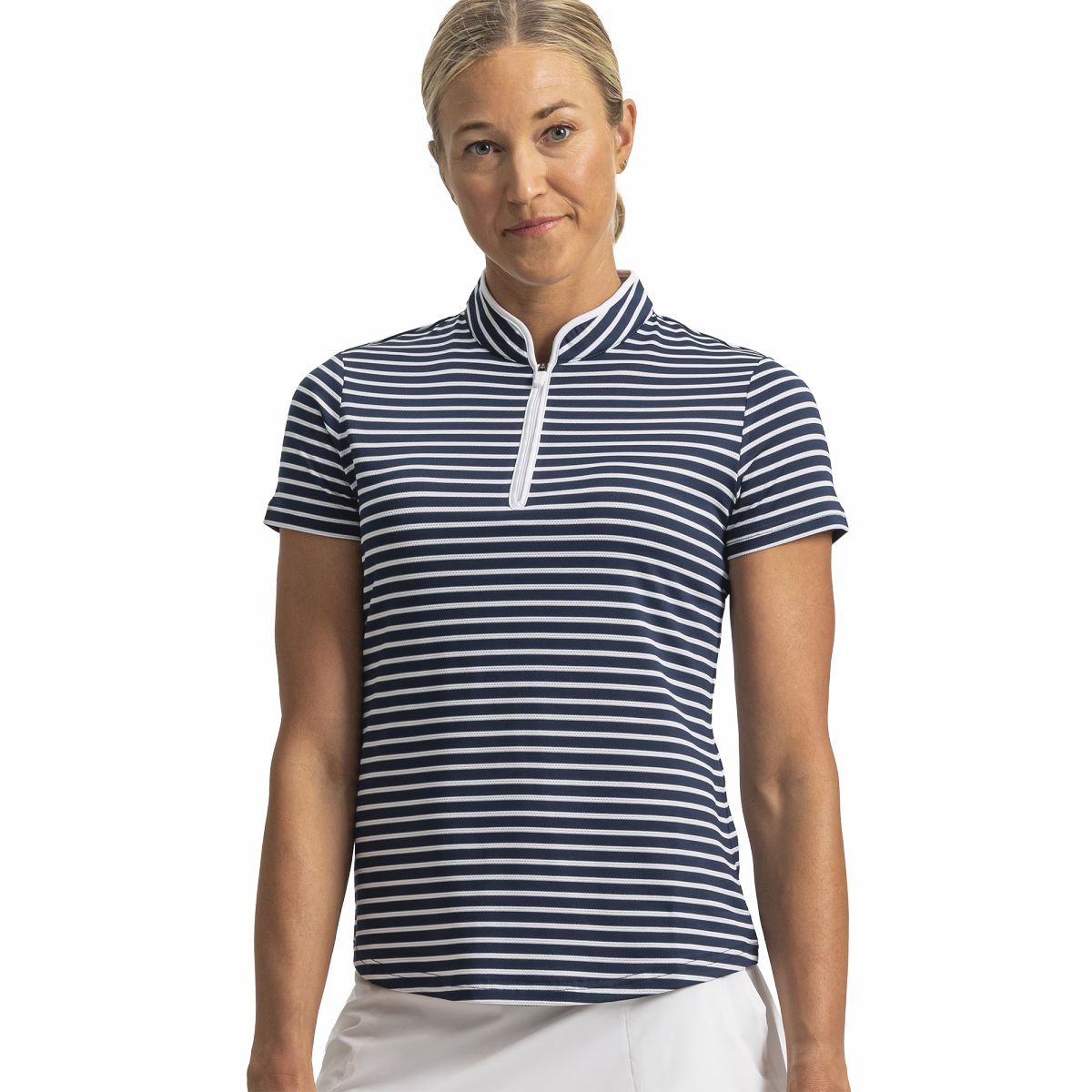 Women Zip Front Stripe Women