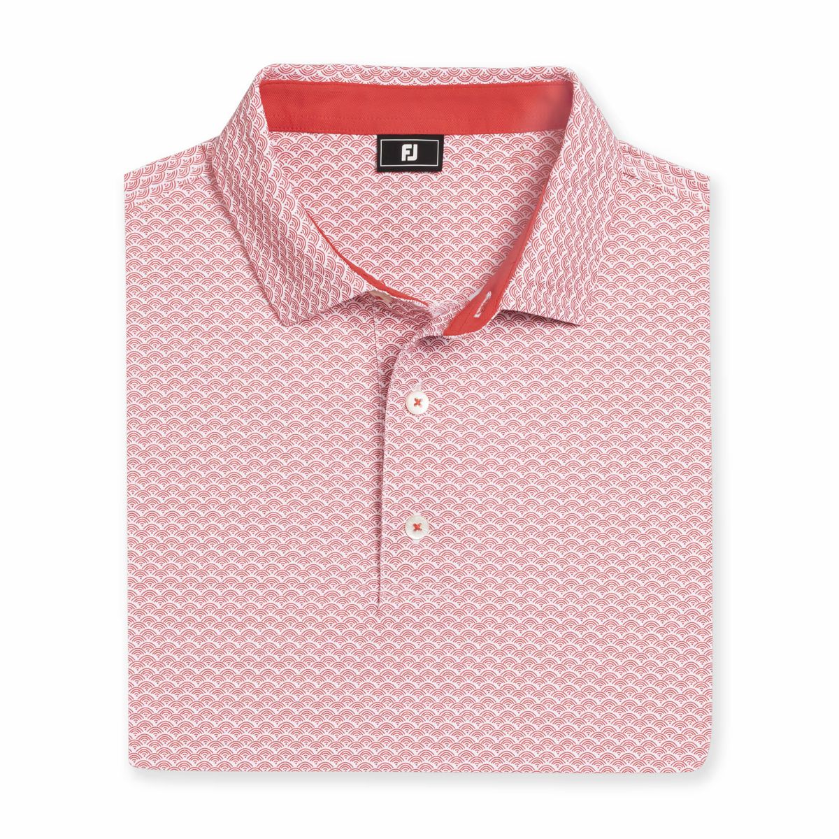 Men Scallop Geo Pique