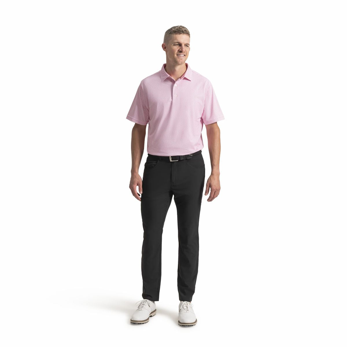 Men Scallop Geo Pique
