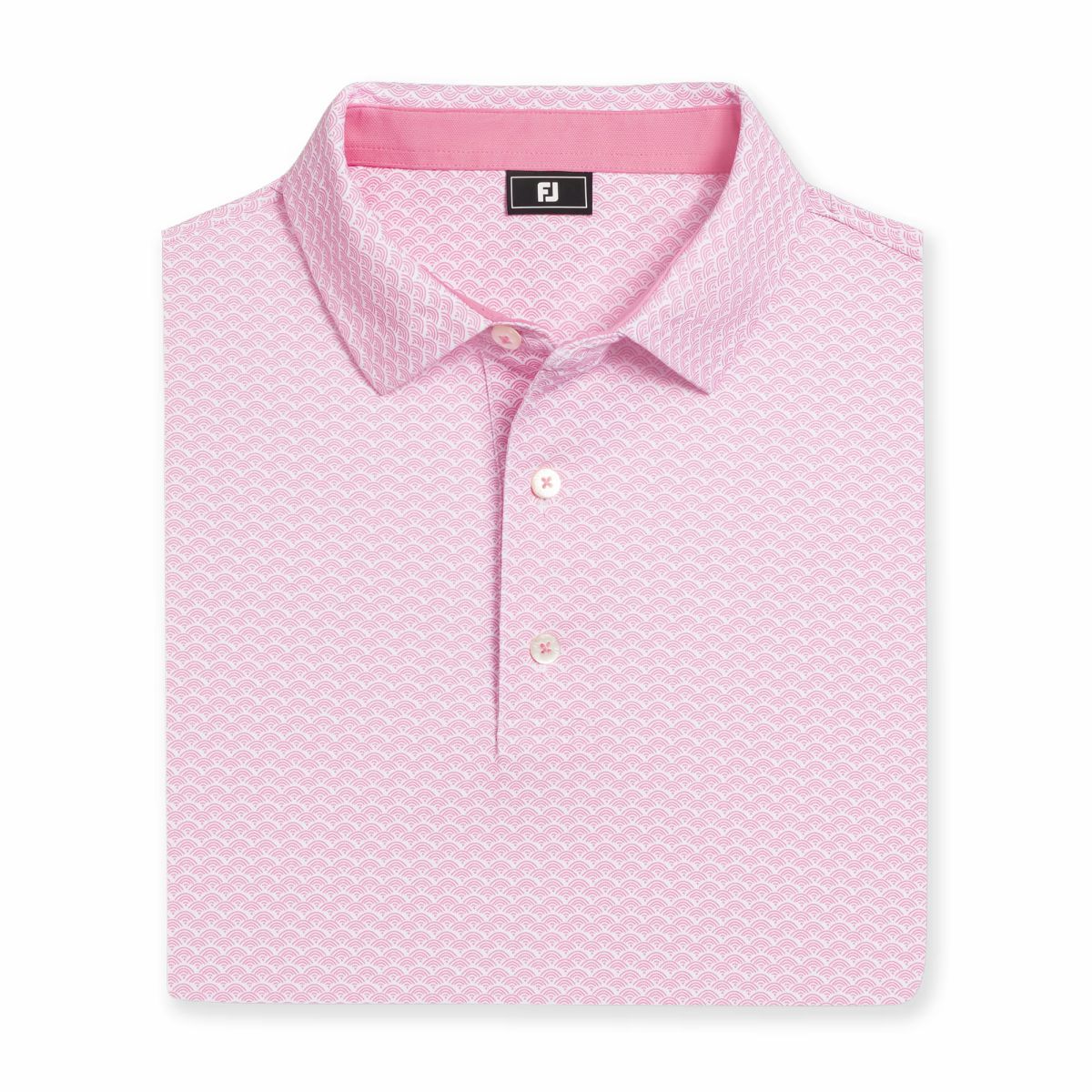 Men Scallop Geo Pique
