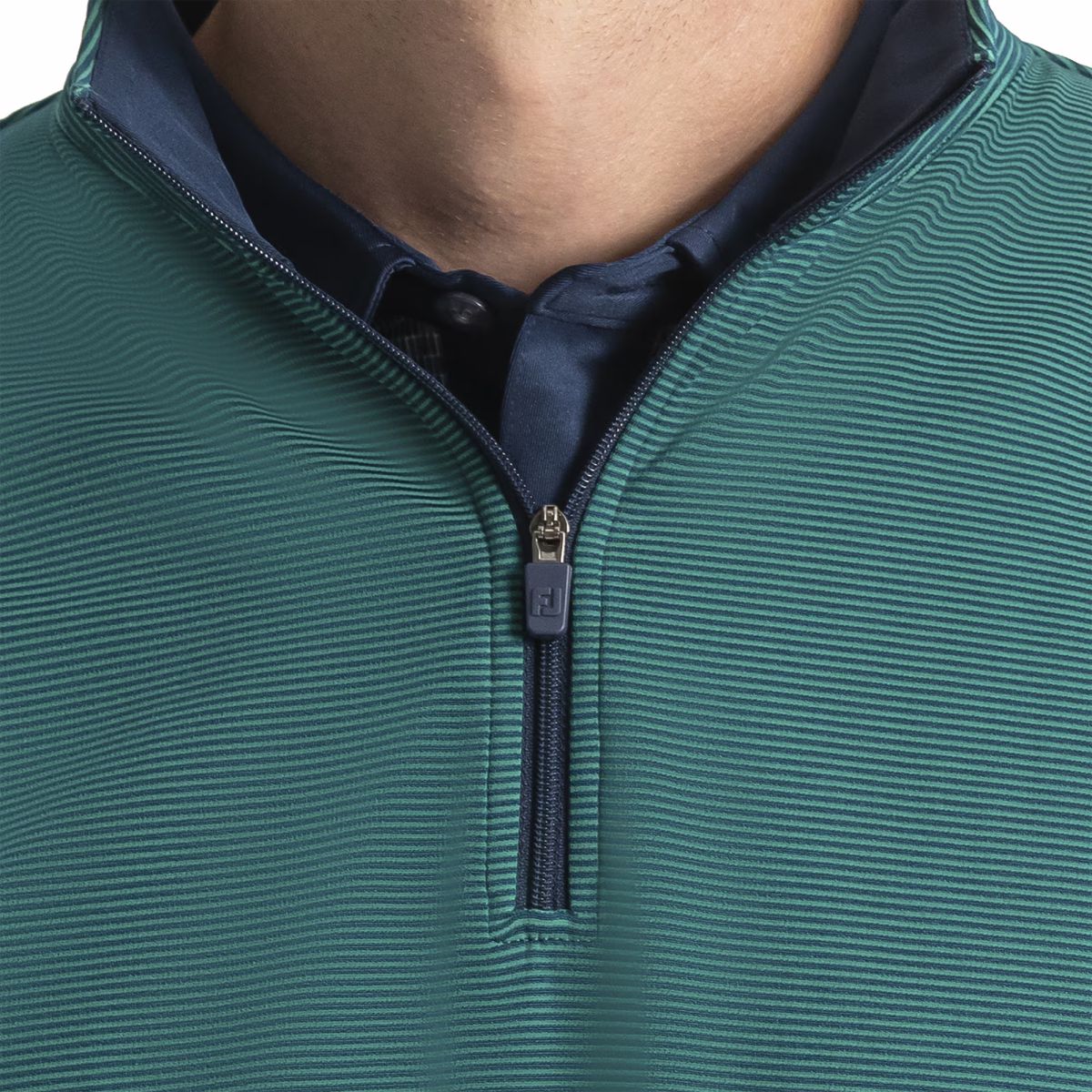 Men Quarter-Zip Ottoman Stripe Knit