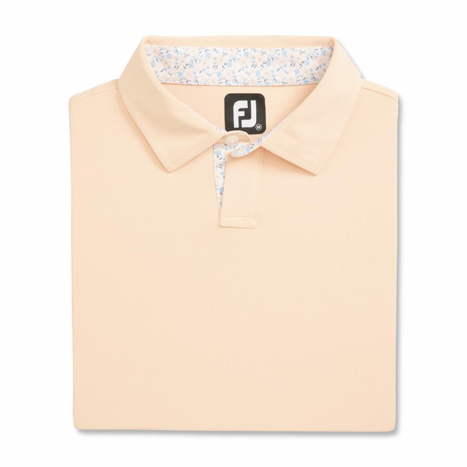 FootJoy Shirts | Men Solid Pique Floral Trim